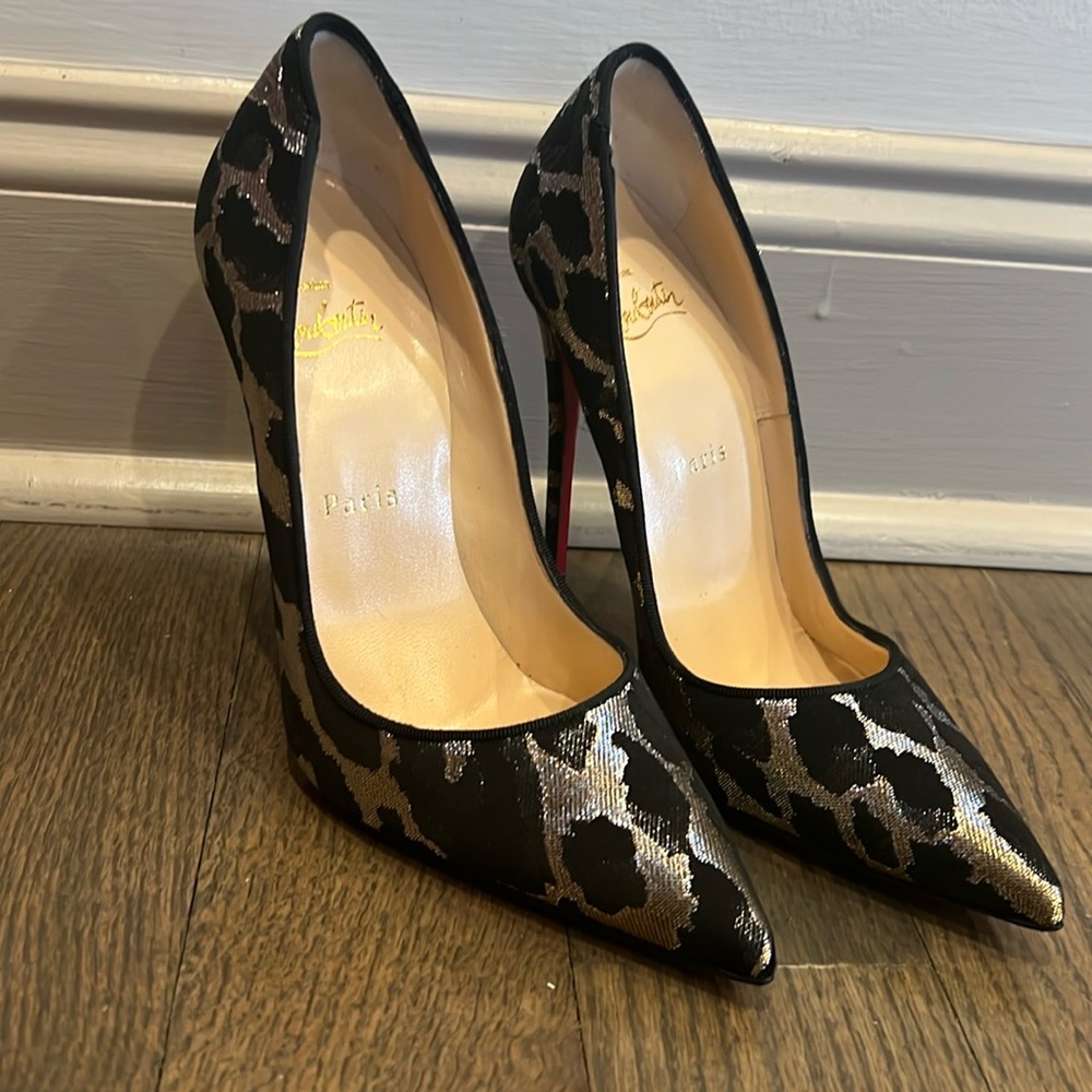 Leopard Lame Pigalle 120 Pumps 4.75 inches